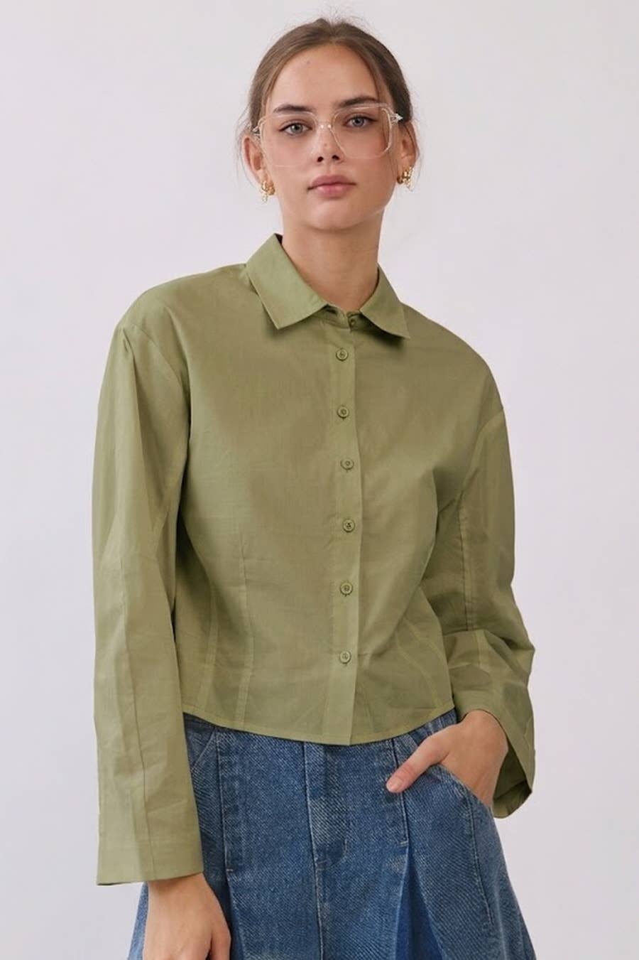 The Boxy Cotton Button-Front Shirt