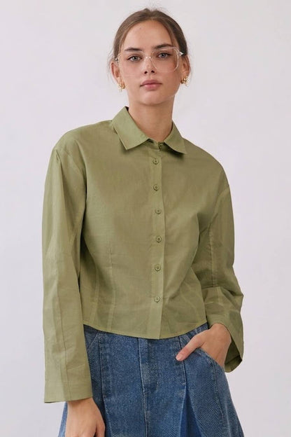 The Boxy Cotton Button-Front Shirt