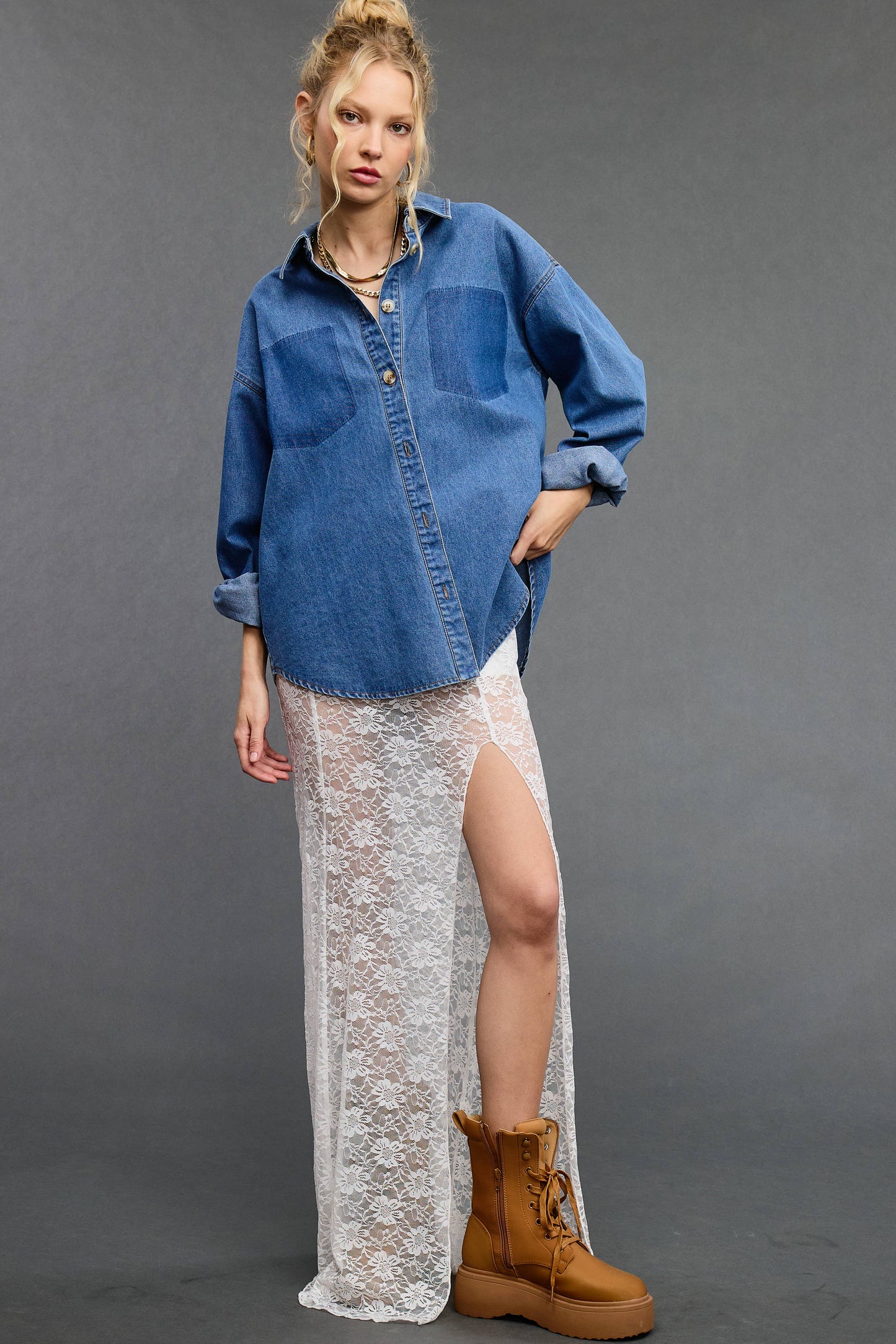 Buttoned Denim Shirt