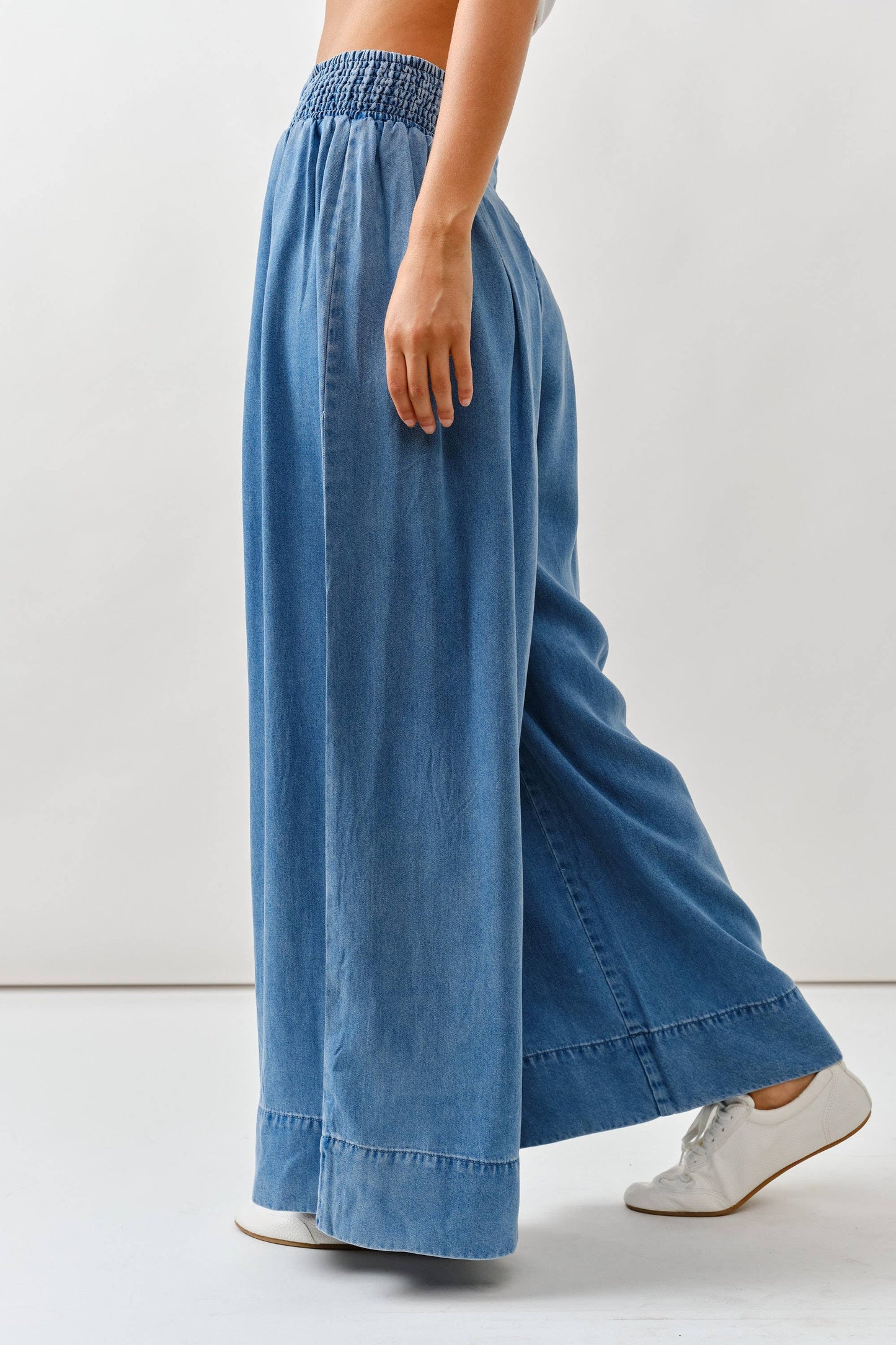 Smocked Waist Super Soft Wide-Leg Pants