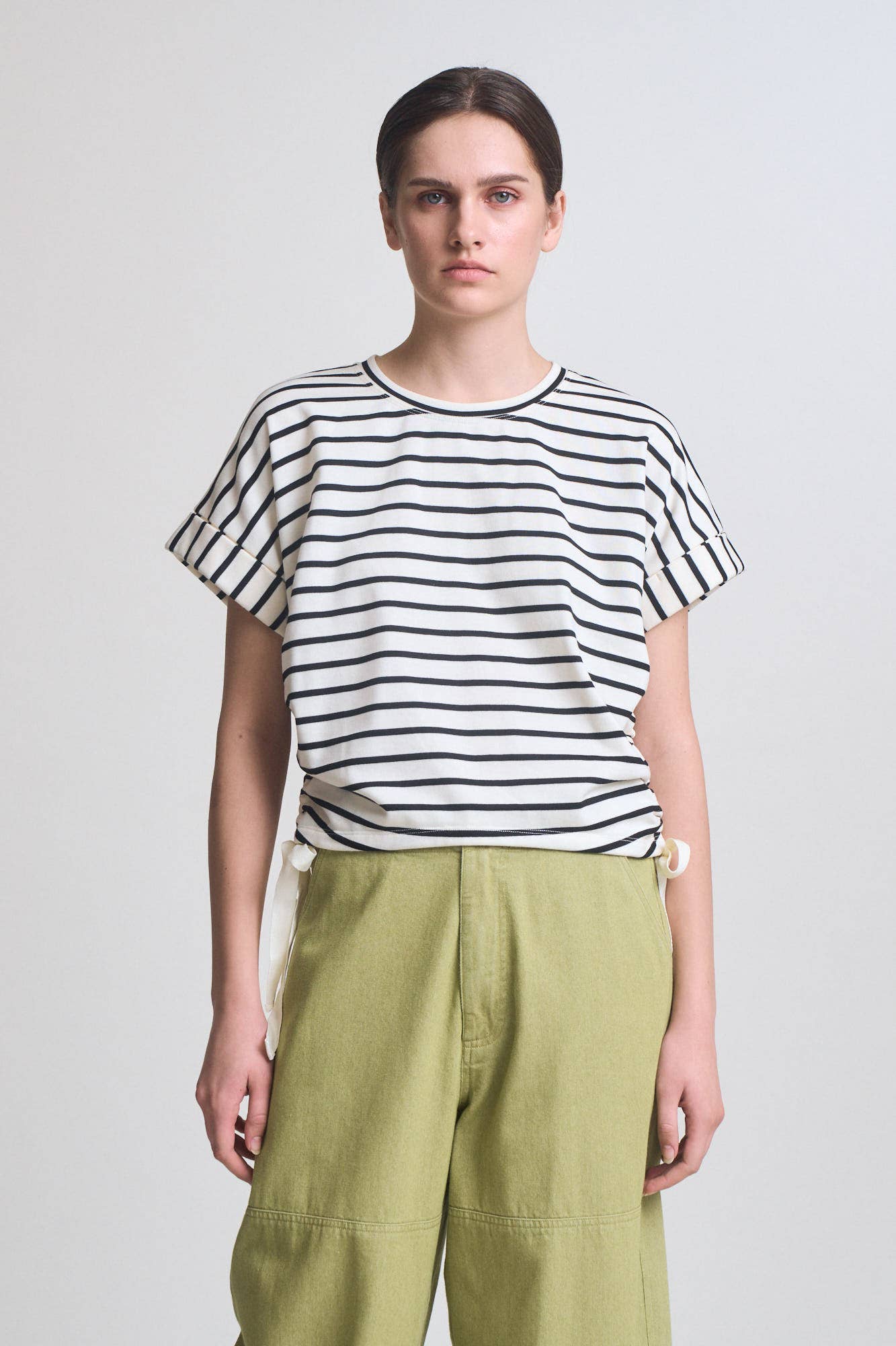  STRIPE DRAWSTRING TEE