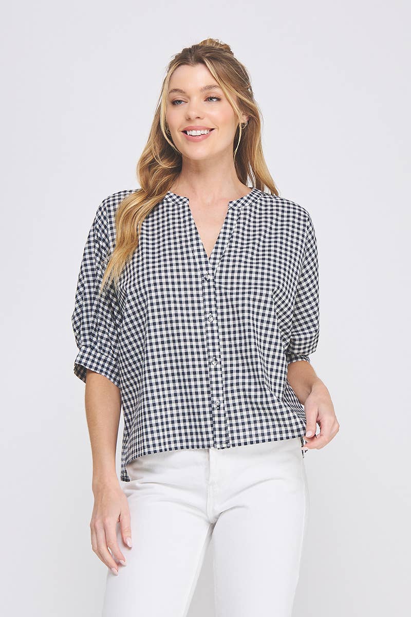 Gingham Cotton Button Up