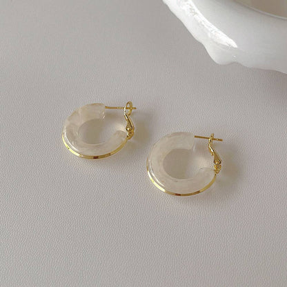 Candy Color Metal Hoop Earrings
