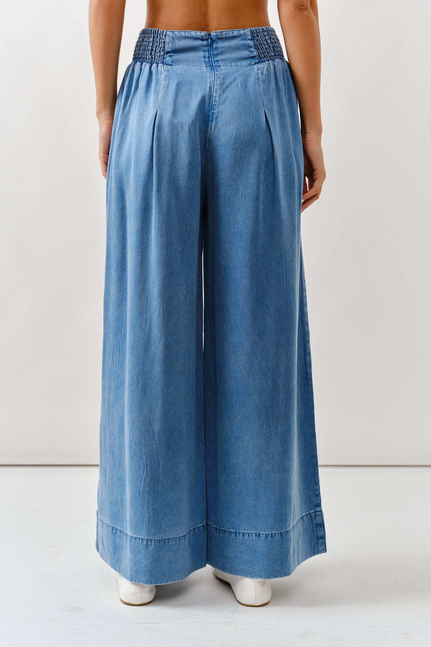 Smocked Waist Super Soft Wide-Leg Pants