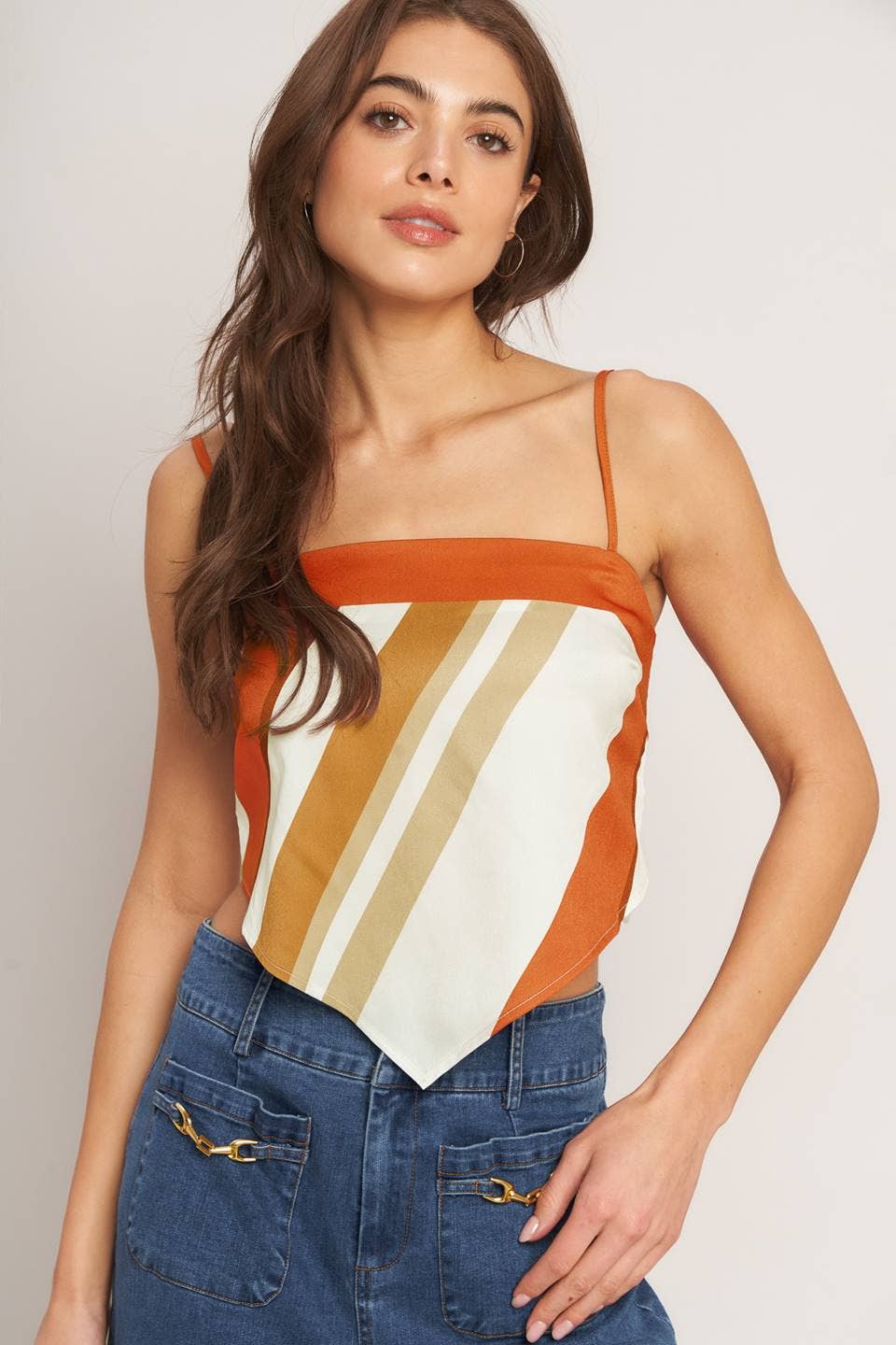 Printed Woven Scarf Top