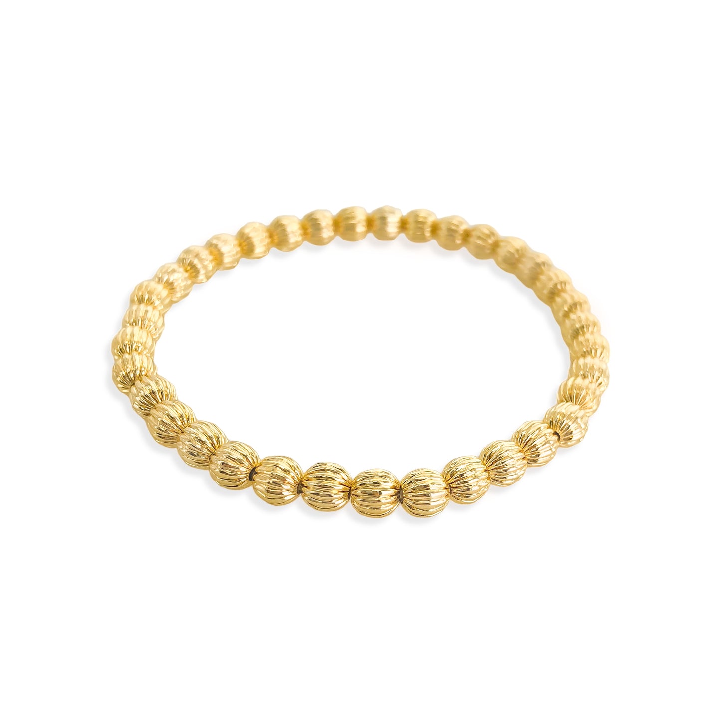 Gold Beaded Stackable Stretch Bracelet