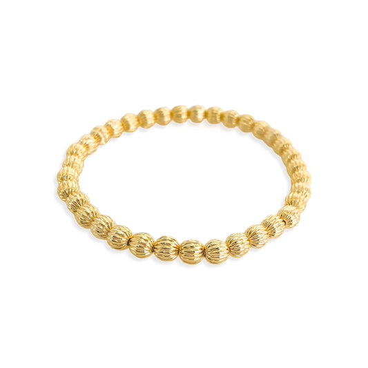 Gold Beaded Stackable Stretch Bracelet