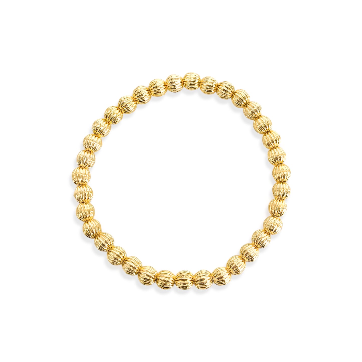 Gold Beaded Stackable Stretch Bracelet