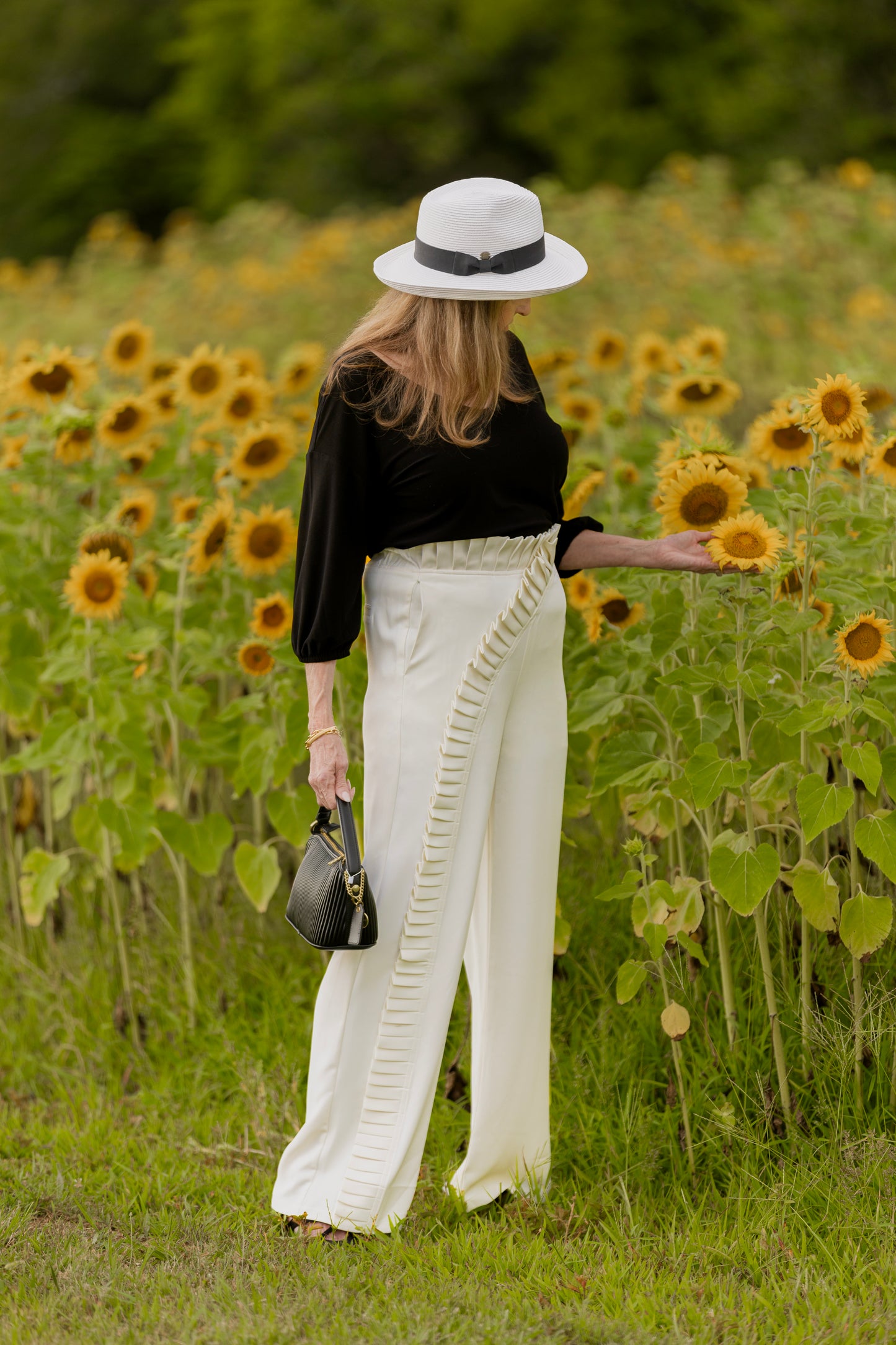 Pleated Elastic Waist Pants