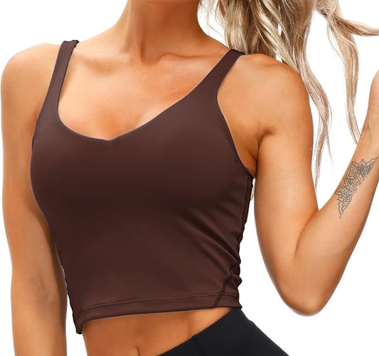 Womens' Sports Bra Longline Wirefree Padded with Medium Support