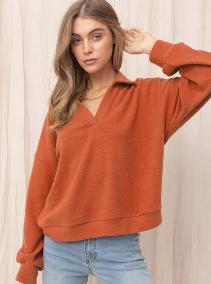 Brushed Collar Sweater