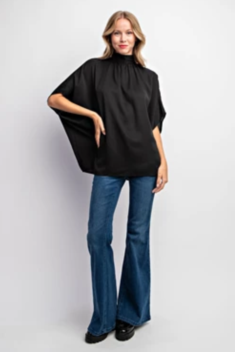 Tie Back Batwing Sleeve Top