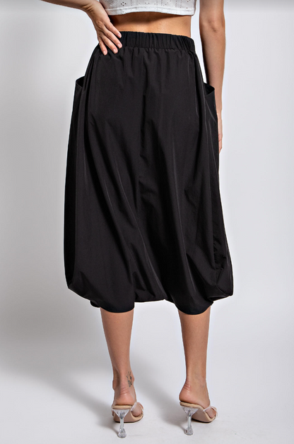 Midi Bubble Hem Pant Skirt