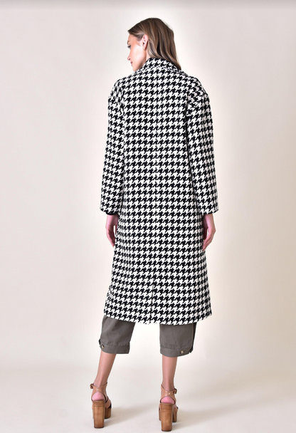 Houndstooth Full Length Coat