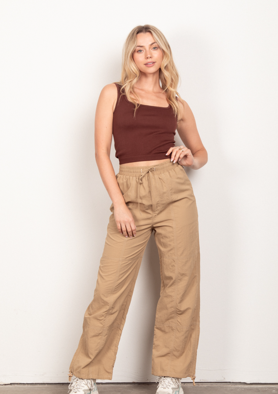 Mocha Parachute Jogger Pant