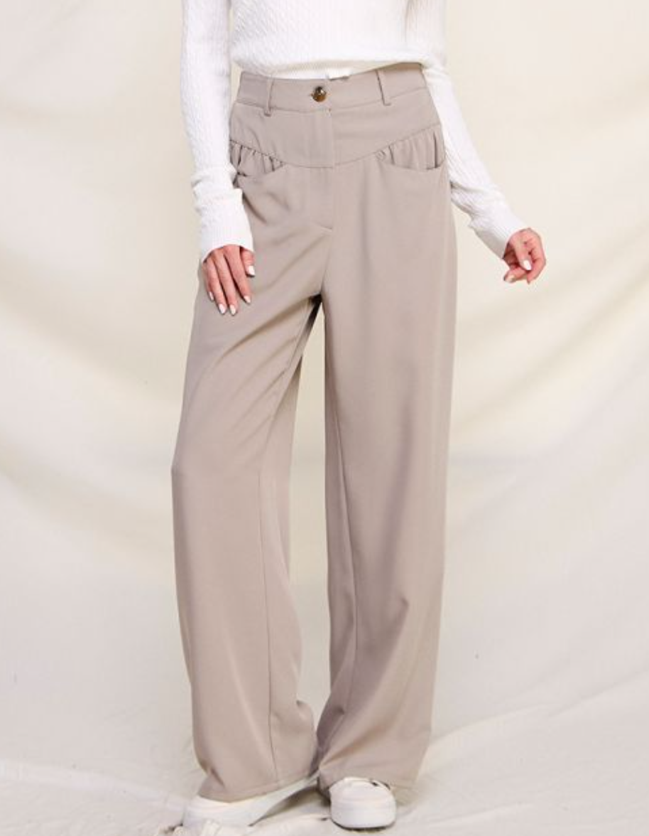 Pleated Drop Waist Trouser