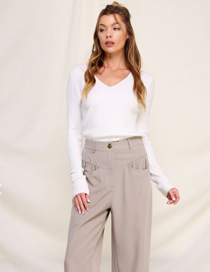 Pleated Drop Waist Trouser