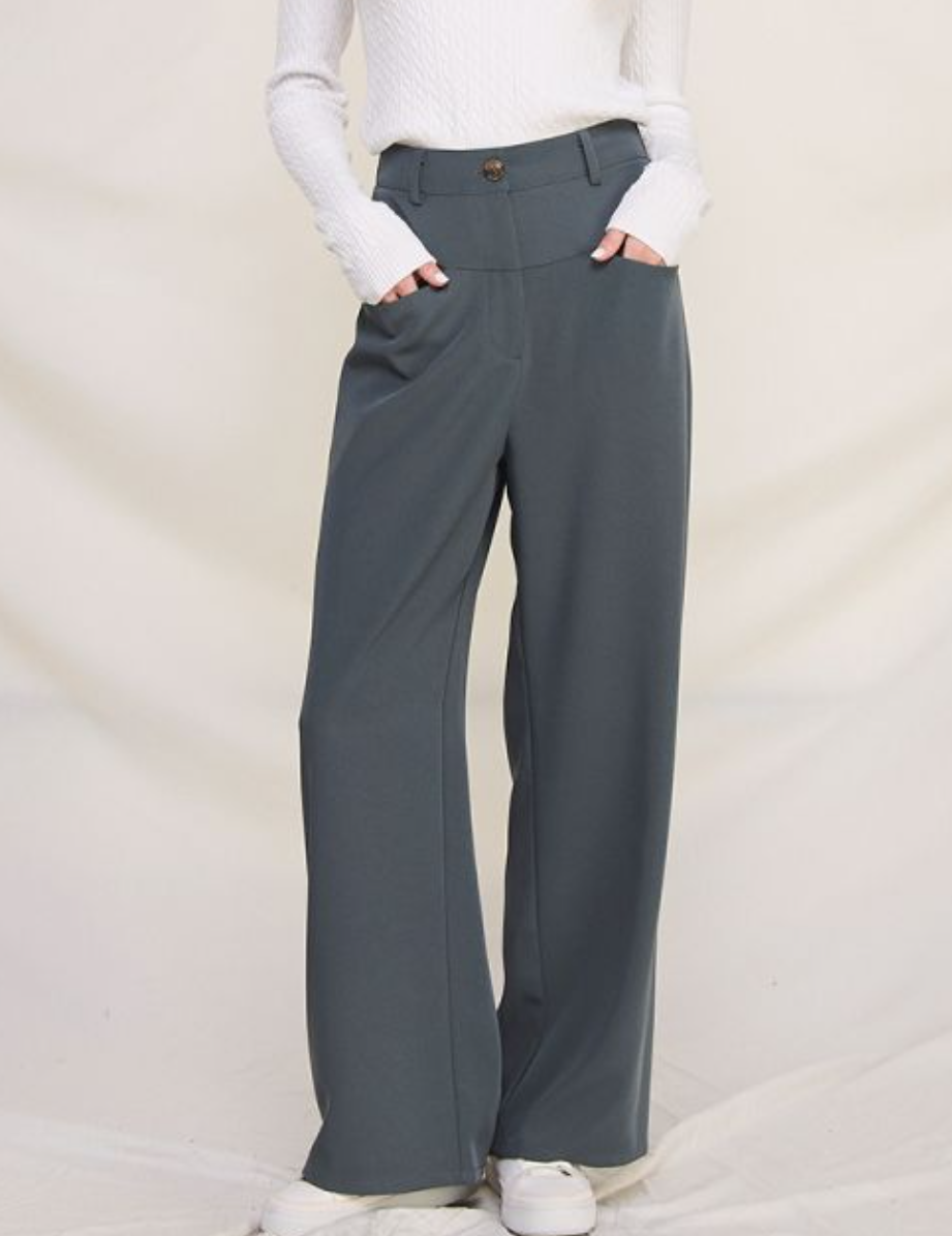 Pleated Drop Waist Trouser