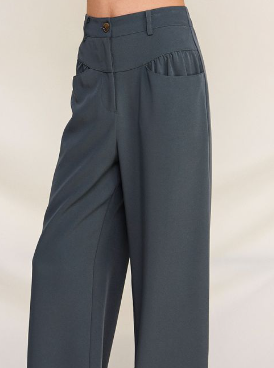 Pleated Drop Waist Trouser