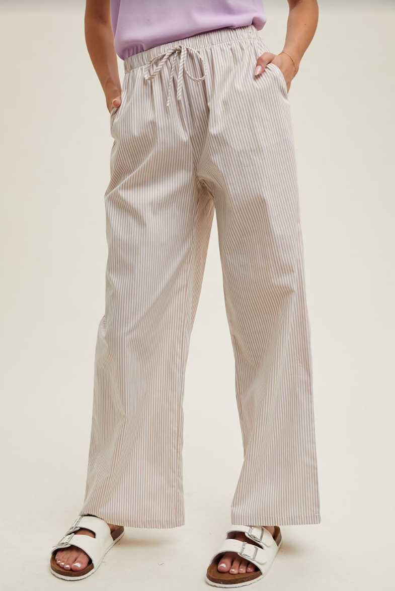 Pinstriped Drawstring Pant