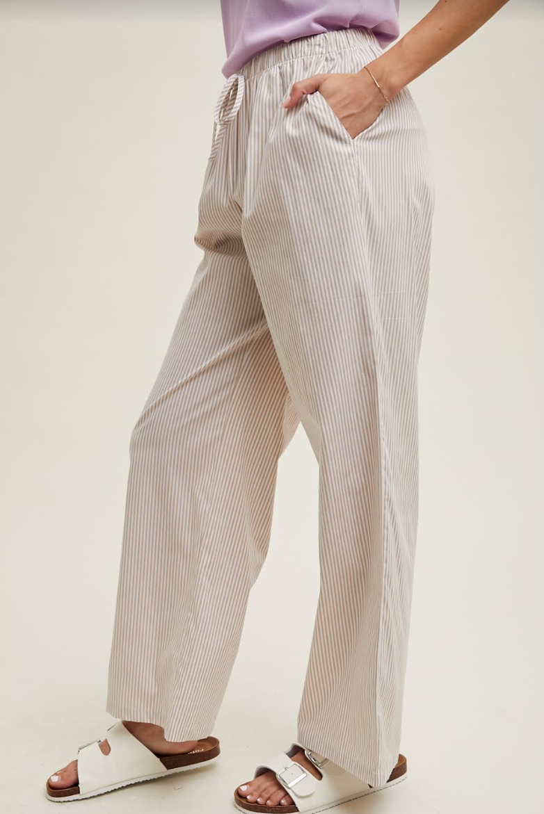 Pinstriped Drawstring Pant