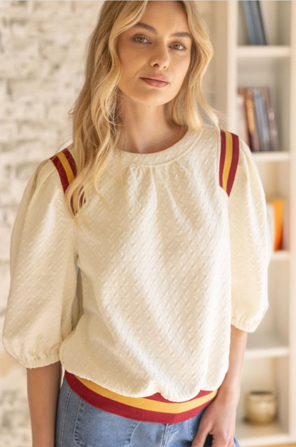 Striped Band Knit Top