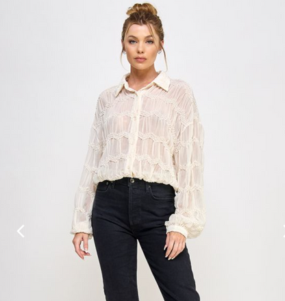 Butter Cream Sheer Top