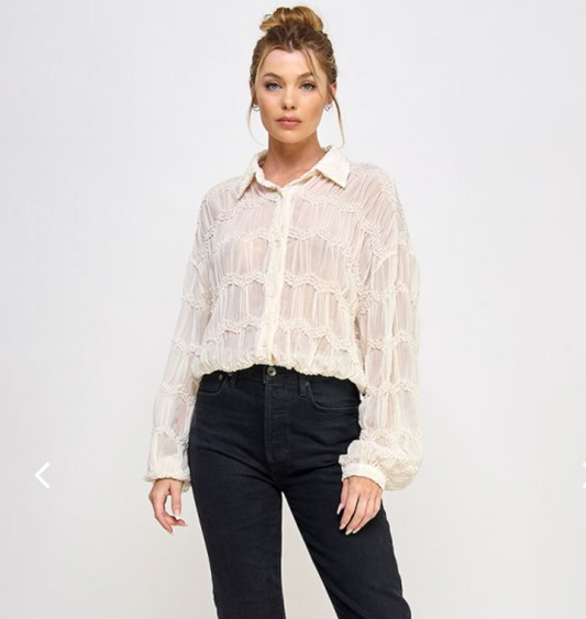Butter Cream Sheer Top