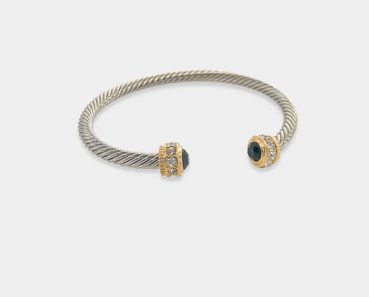 Emerald Twisted Cuff Bracelet