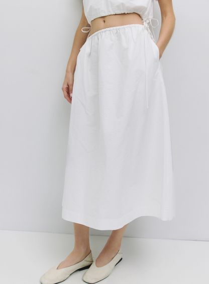 INA White Cotton Skirt