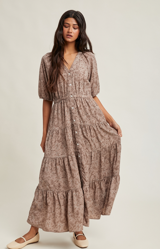 Floral Midi Tiered Dress
