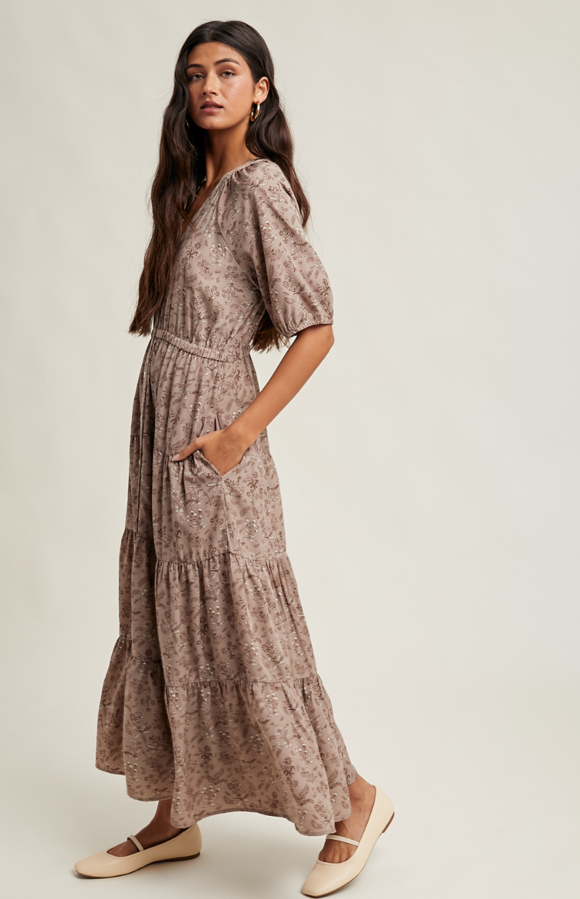 Floral Midi Tiered Dress