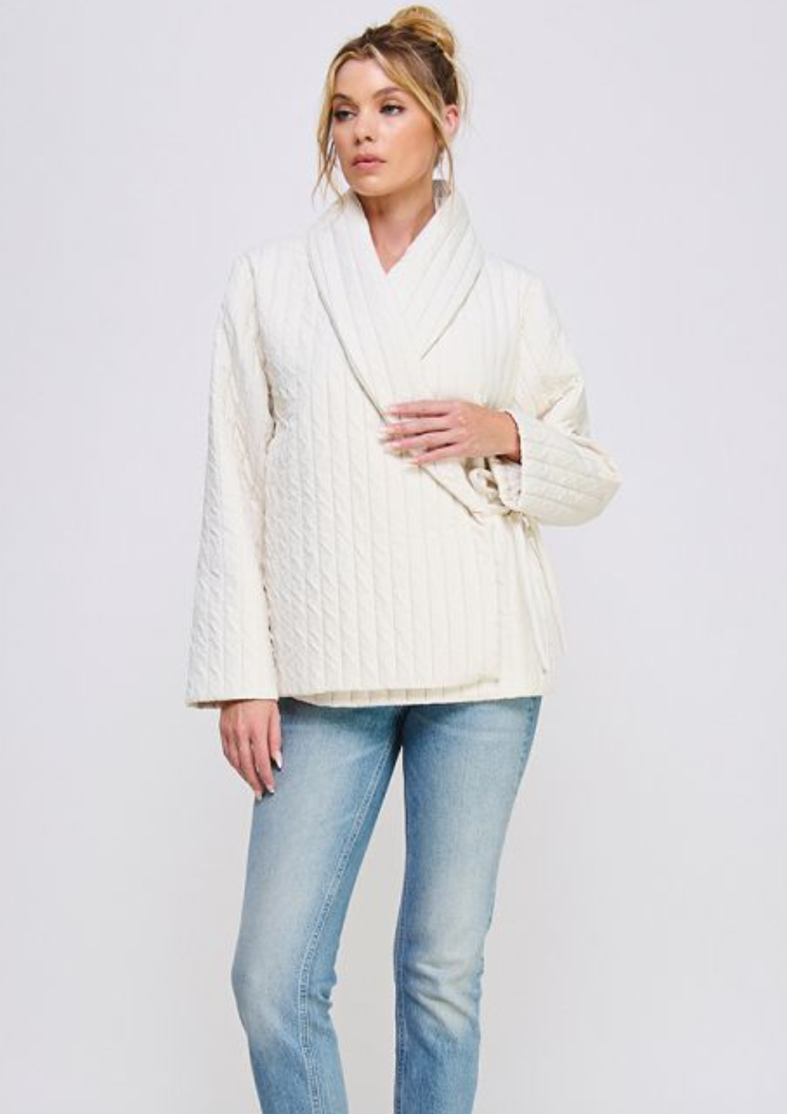 Soft Quilted Wrap Jacket