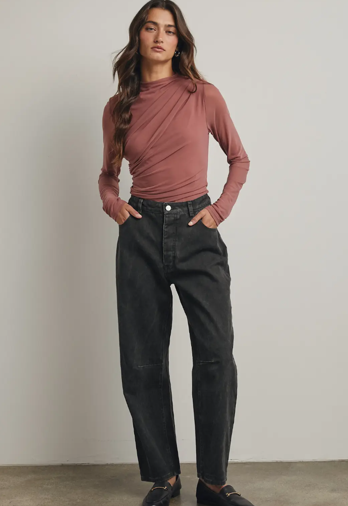 Ruched Mesh Bodysuit