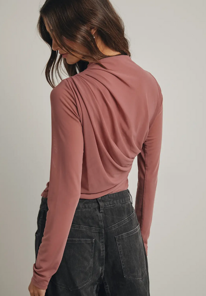 Ruched Mesh Bodysuit