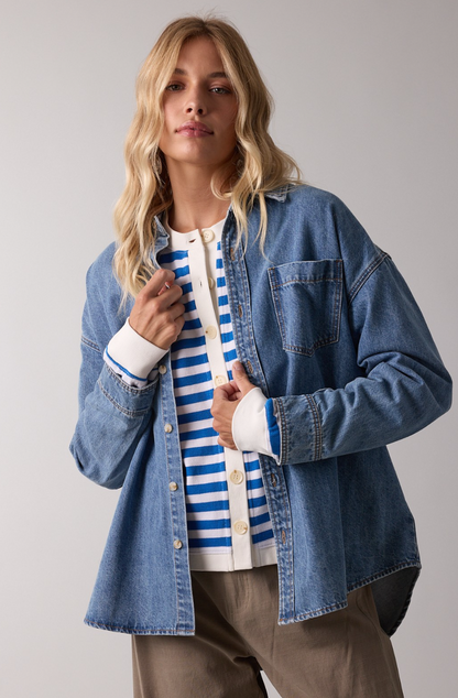 Washed Denim Button-UP