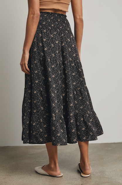 Floral Tiered Midi Skirt