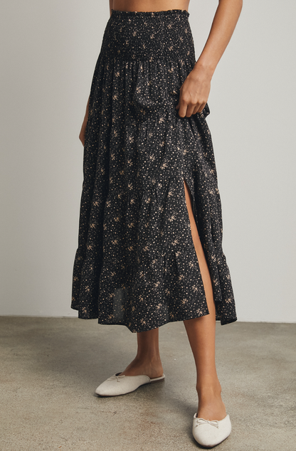 Floral Tiered Midi Skirt