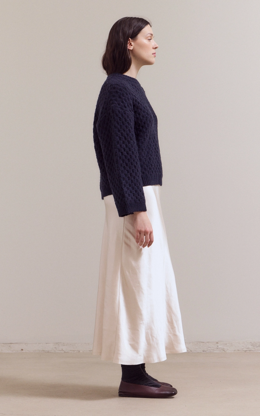 Check Texture Knit Sweater