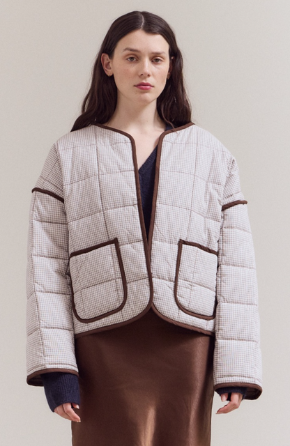 Pin Grid Quilted Jacket