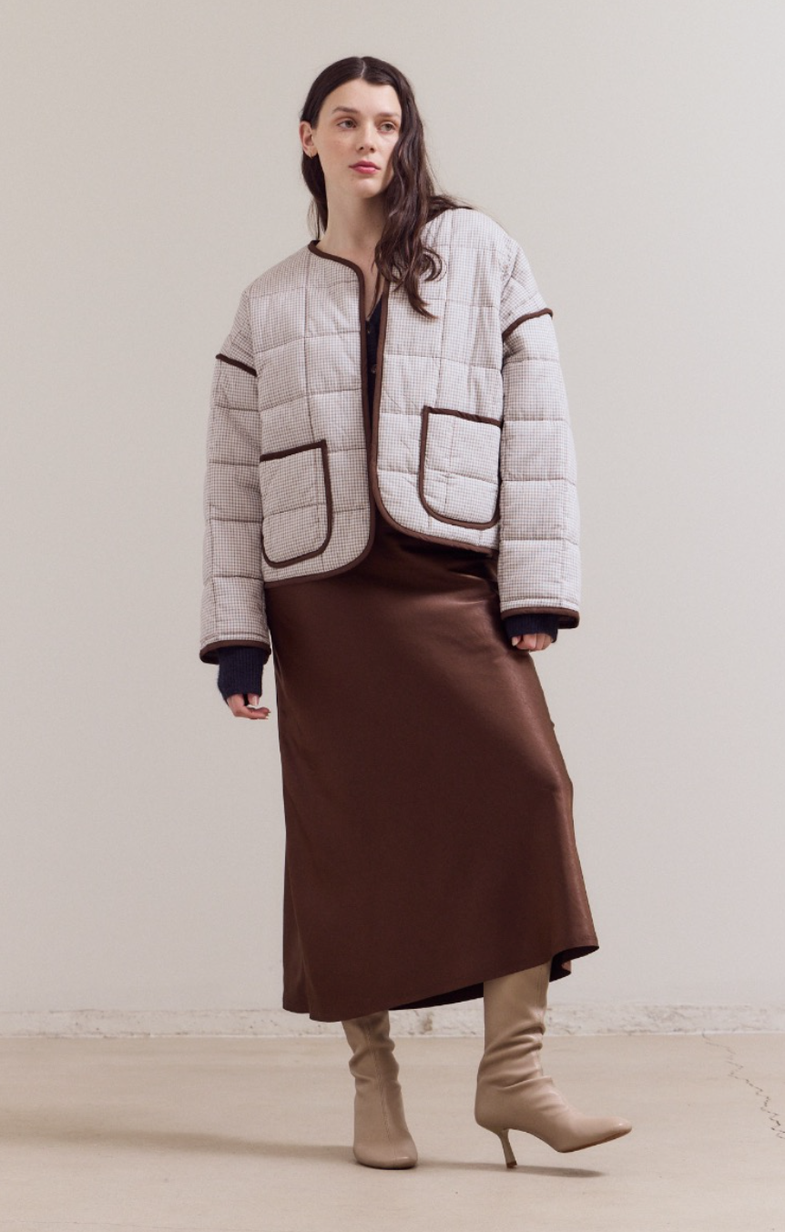 Pin Grid Quilted Jacket