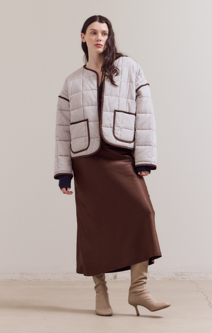 Pin Grid Quilted Jacket