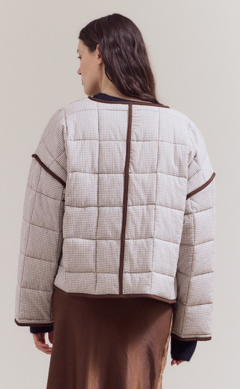 Pin Grid Quilted Jacket