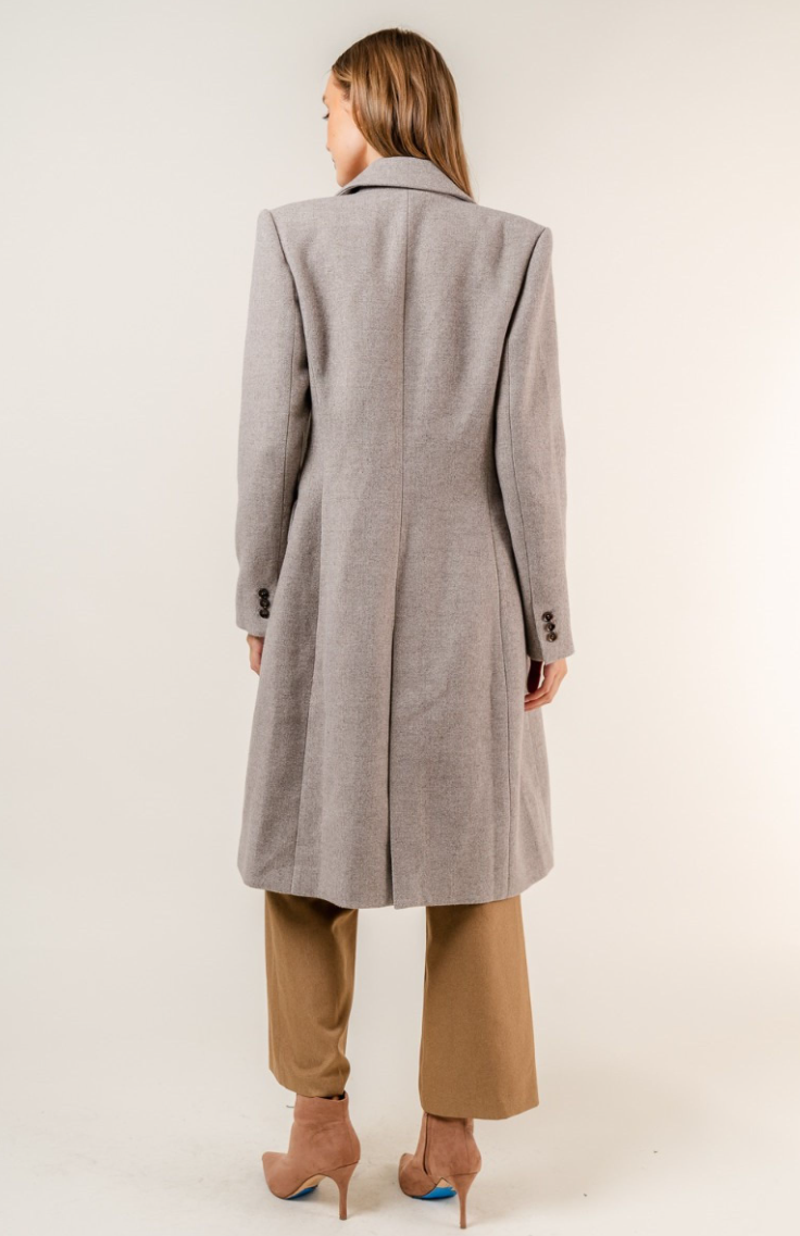 Claire- Double Breasted Longline Coat