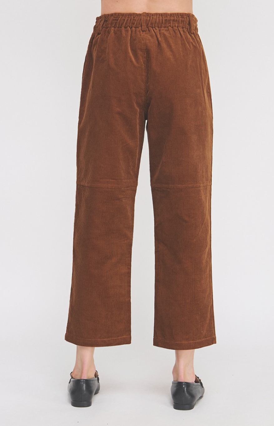 Corduroy Elastic Tie Waist Pant