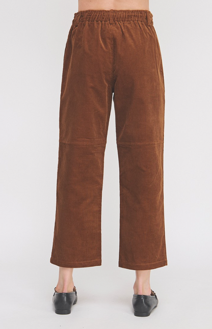 Corduroy Elastic Tie Waist Pant