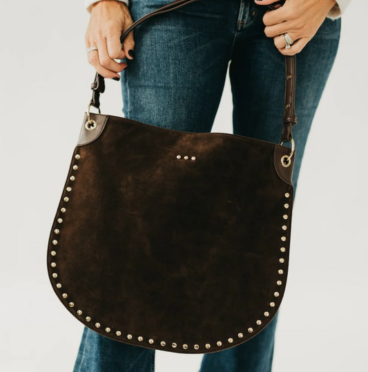 Rosalie Rivet Suede Hobo