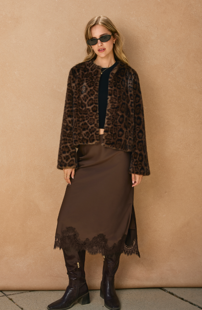 Madison-Midi Satin Skirt