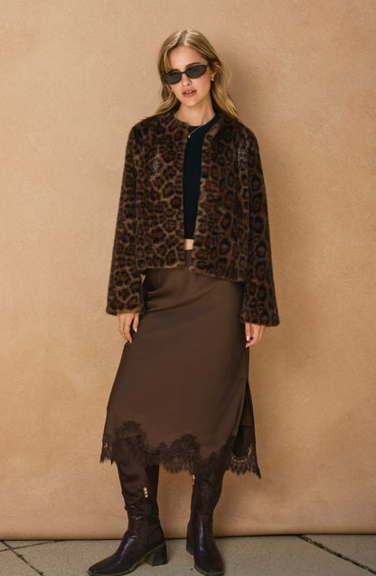 Madison-Midi Satin Skirt