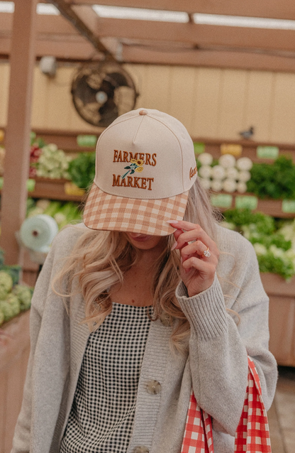 Gingham Farmers Market Trucker Hat
